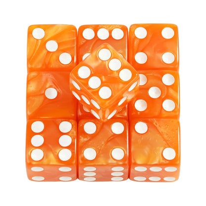 Marble D6 Game Dice 10PCs Square Corner 16MM Math Entertainment Acrylic Gambling Tool Dice