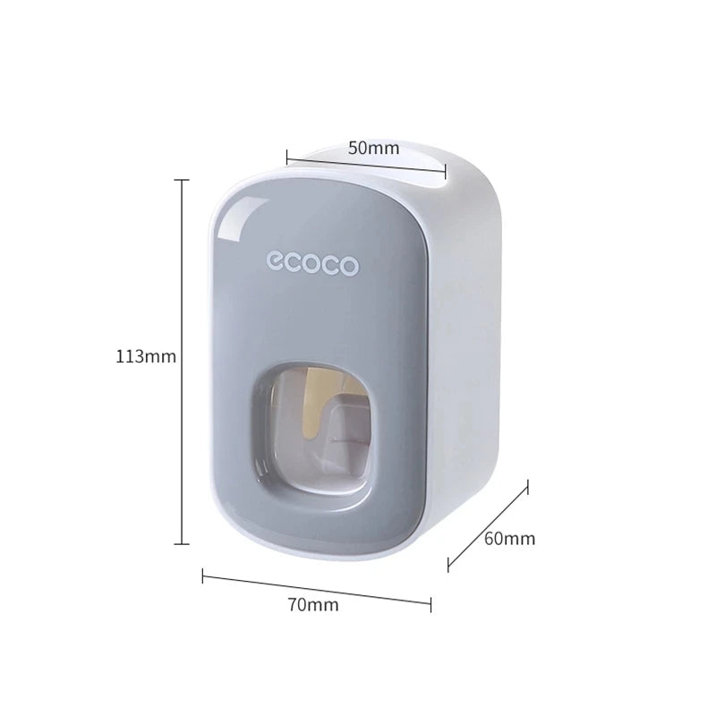 WIKHOSTAR Automatic Toothpaste Dispenser Bathroom Accessories Set Wall Mounted Toothpaste Squeezer Toothpaste Holder Rack