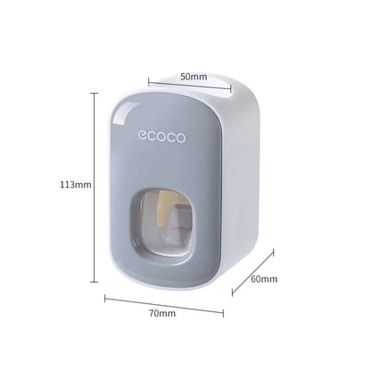 WIKHOSTAR Automatic Toothpaste Dispenser Bathroom Accessories Set Wall Mounted Toothpaste Squeezer Toothpaste Holder Rack