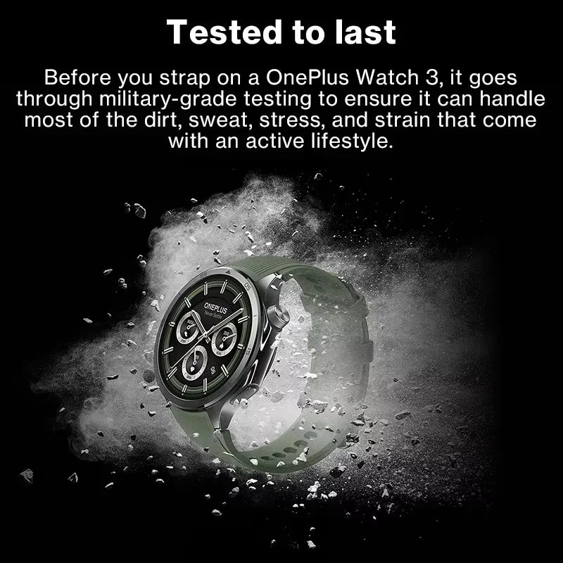 Global Version OnePlus Watch 3 Smart Watch 1.50inches LTPO  AMOLED Display Snapdragon W5 Processor Dual Frequency GPS Wear OS