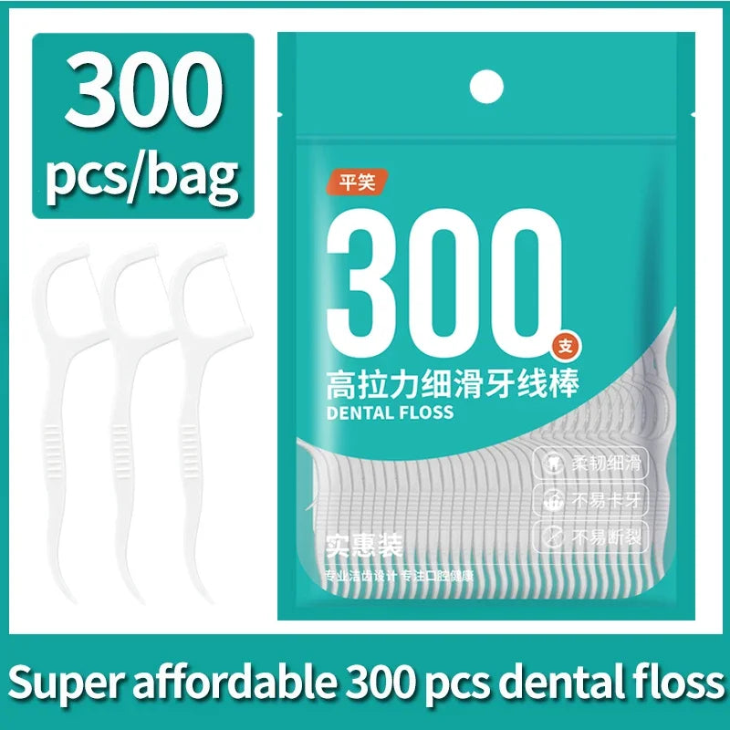 Wholesale 600PCS Dental Floss Dental Floss Picks Clean Between Teeth Interdental Brush Toothpick Floss Picks Oral Hygiene Care