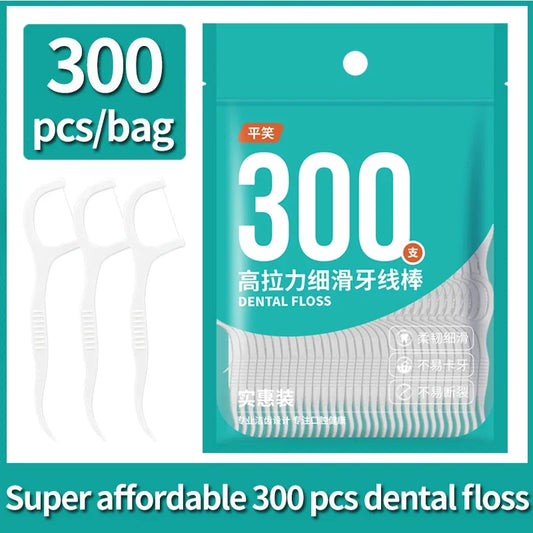 Wholesale 600PCS Dental Floss Dental Floss Picks Clean Between Teeth Interdental Brush Toothpick Floss Picks Oral Hygiene Care