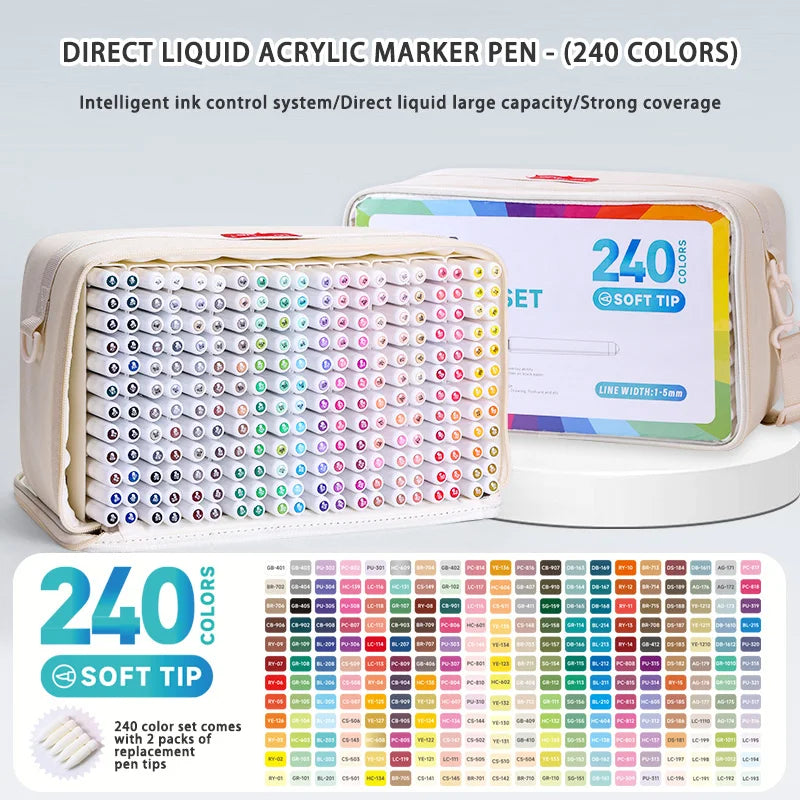 Languo 9pcs/box Soft Brush Acrylic Marker Pen Set£¬DIY Hand Drawn,Paint Art Markers pens,Student Graffiti Acrylic Paint Pens,M720