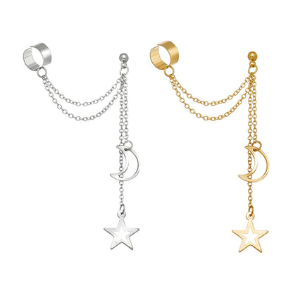 Gold Silver Color Leaves Clip Earring for Women Men Creative Simple C Ear Cuff Non-Piercing Ear Ear Clip Set Trendy Jewelry Gift