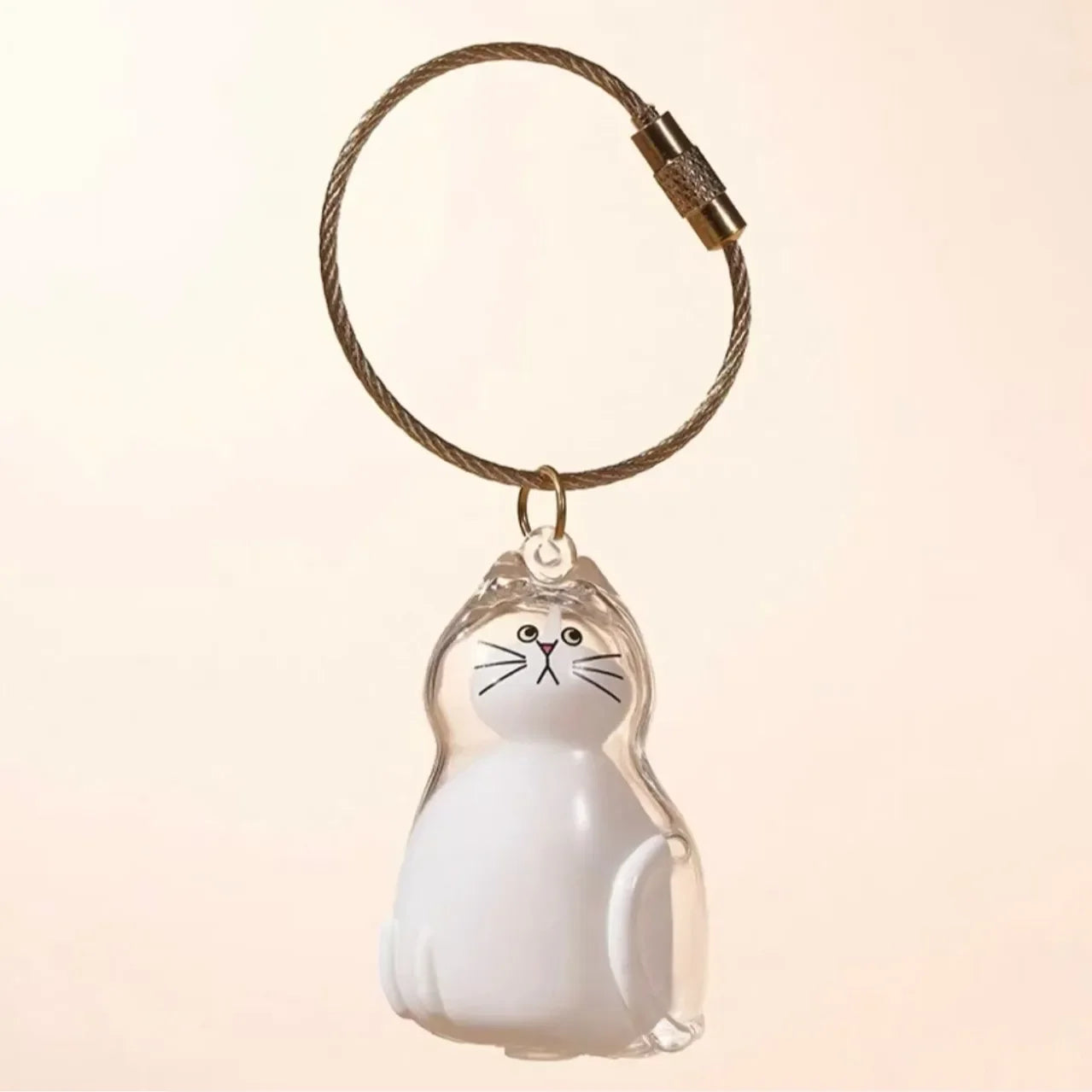 Transparent Cat/Dog Hair Collection Capsule Keychain Kawaii Memorial Pet Cat Dog Hair Capsule for Keychain DIY Pendant Accessory