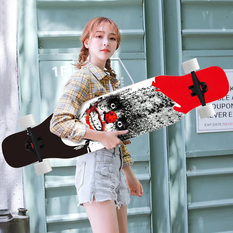 Beginner skateboard maple longboard adult street professional transportation four-wheel road board youth skateboard