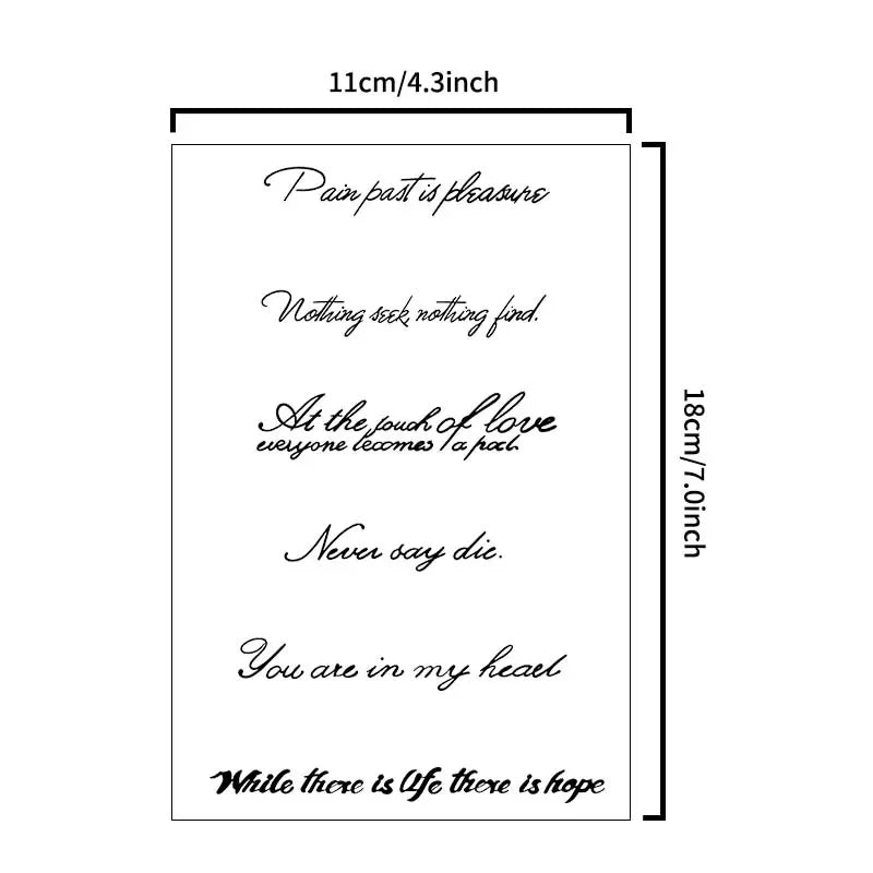 Sentence pattern, lasting 1-2 weeks waterproof, temporary tattoo stickers, realistic semi-permanent fake tattoos for the arms