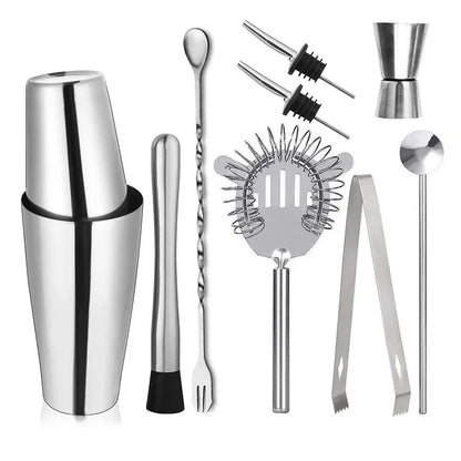 1/3/6/9/11pcs Cocktail Shaker Set Stainless Steel Bartender Kit Cocktail Mixer Wine Martini Boston Shaker Party Bar Tools