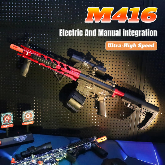 M416 Electric Gel Ball Blaster Toy Gun£¬ Manual/Automatic Mode  , Rechargeable - Suitable for Summer Outdoor Shooting Games