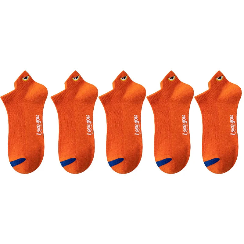 5/10 Pairs Man Short Socks Ankle Boat Socks Breathable Casual Athletic Socks Women Summer Thin Low-Cut Male Socks