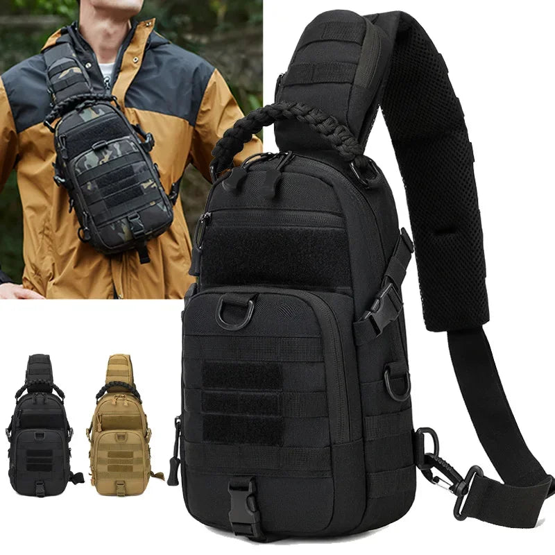 Men's Camping Chest Bag Tactical Sports Shoulder Outdoor Fanny Pack Hiking Climbing Cycling Fishing MOLLE System Sling Bags