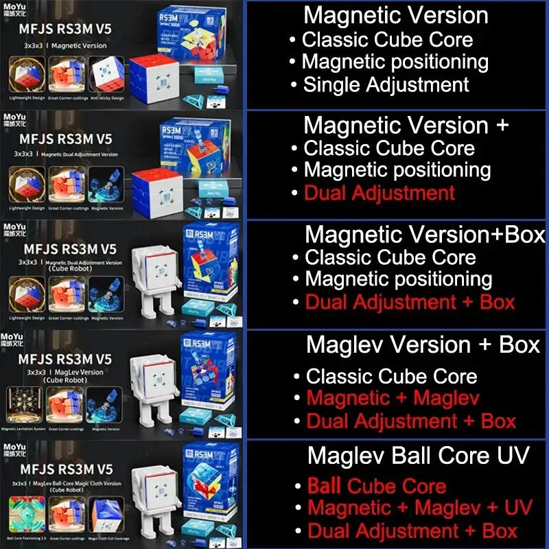 MoYu RS3M V5 3X3 Magnetischer Magic Speed ​​Cube Professionelles Zappelspielzeug RS3 M 2023 V5 Cubo Magico Puzzle 
