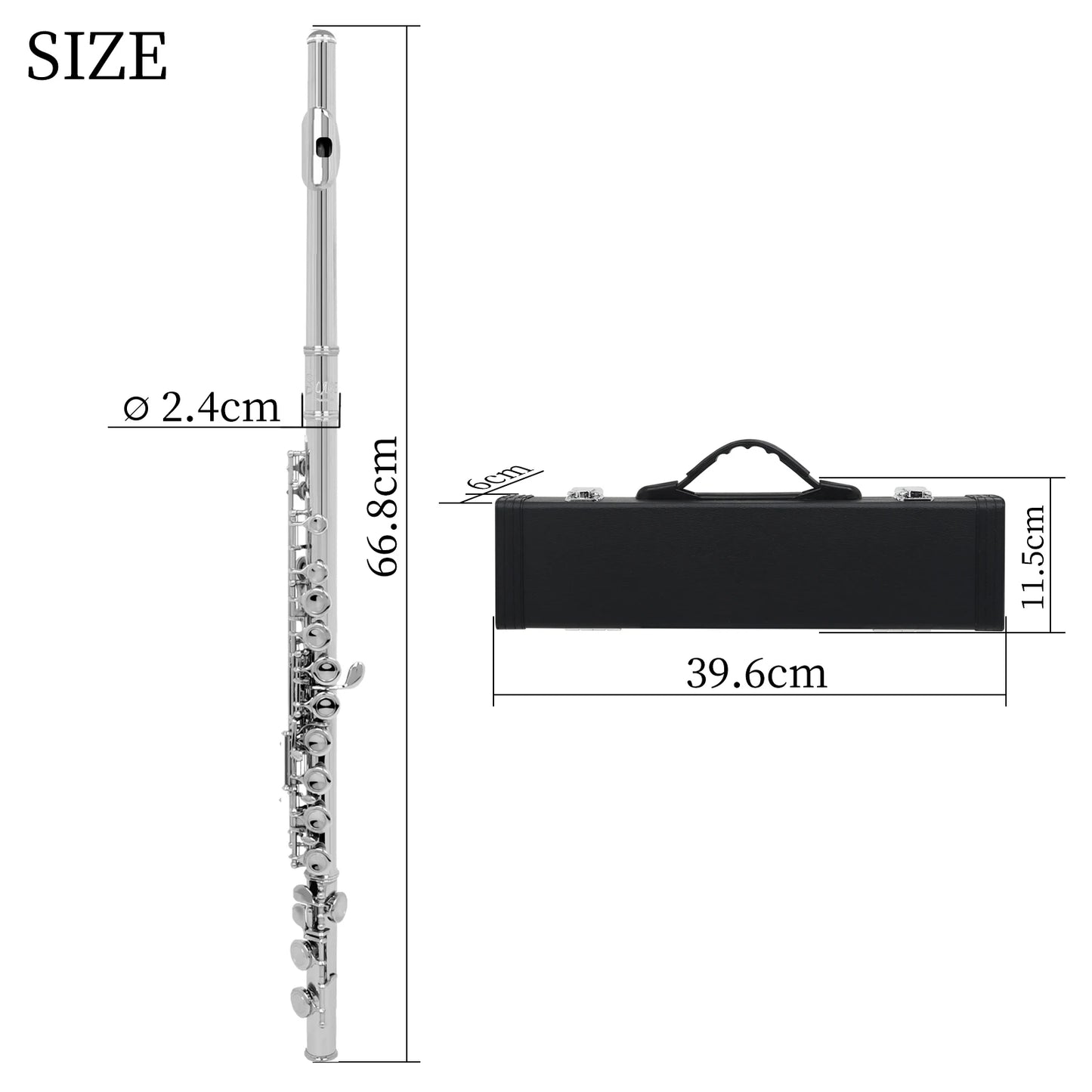 SLADE 16 Closed Holes Flute C Key Flute Concert Performance Flute Professional Woodwind Instruments Transverse Flute With E key