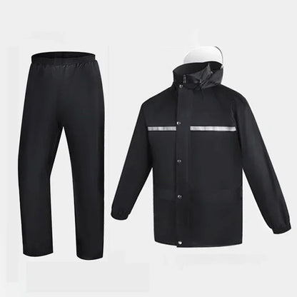 Reflective Split Rain Suit - Full Body Storm Protection for E-Bike/Motorcycle Delivery Riding