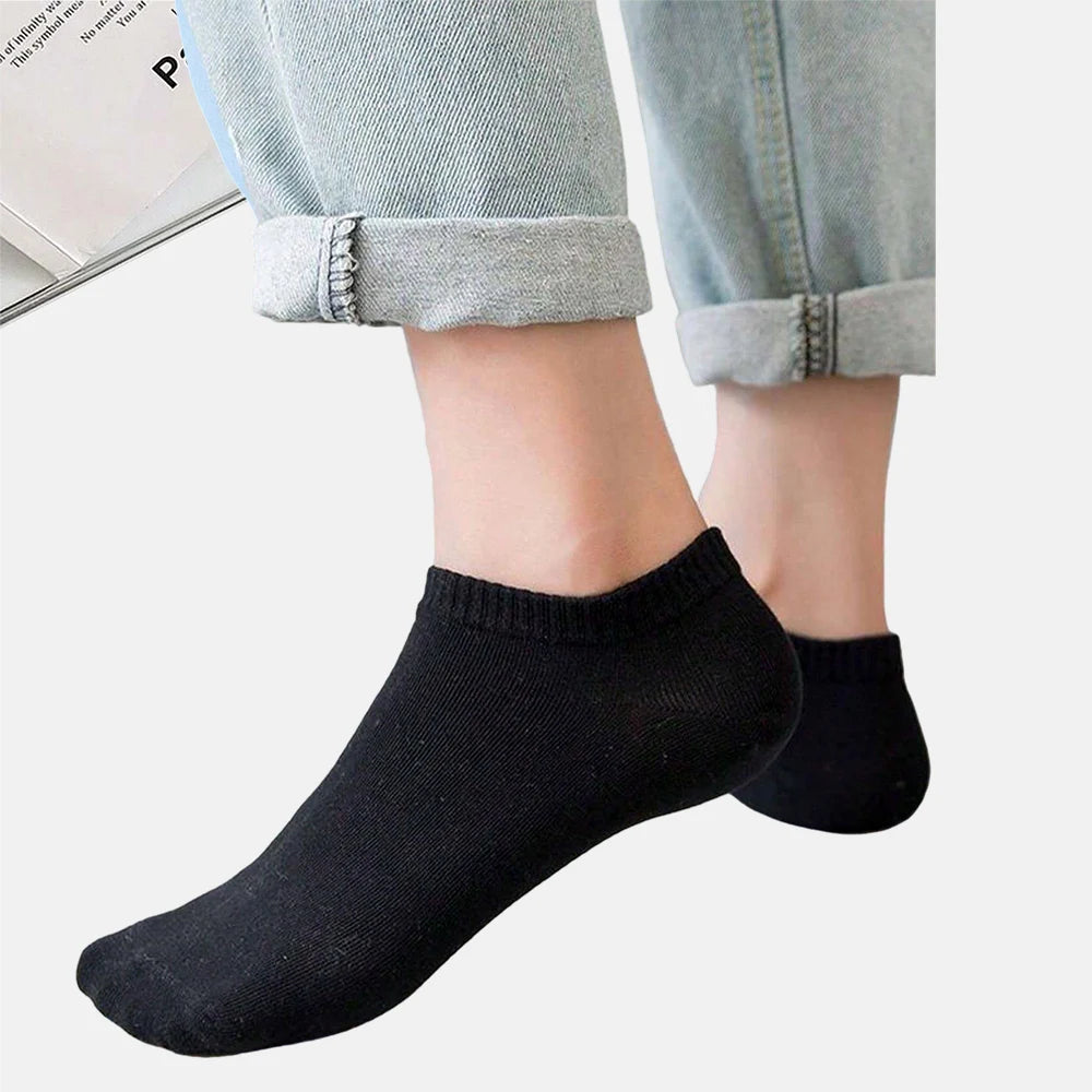 20 Pairs Men Solid Black Ankle Socks Anti Odor Antibacterial Breathable High-quality Simple Fashionable Versatile Casual Socks