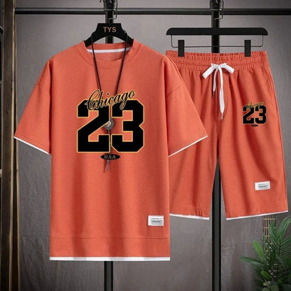 New high-quality men's Korean style comfortable and breathable round neck T-shirt summer digital fashion printed outdoor top