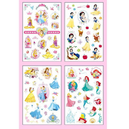 4Pcs/set Tattoo stickers Disney Stitch Princess Sofia Unicorn Frozen Action Cars Cartoon Sticker For Birthday Party Gift