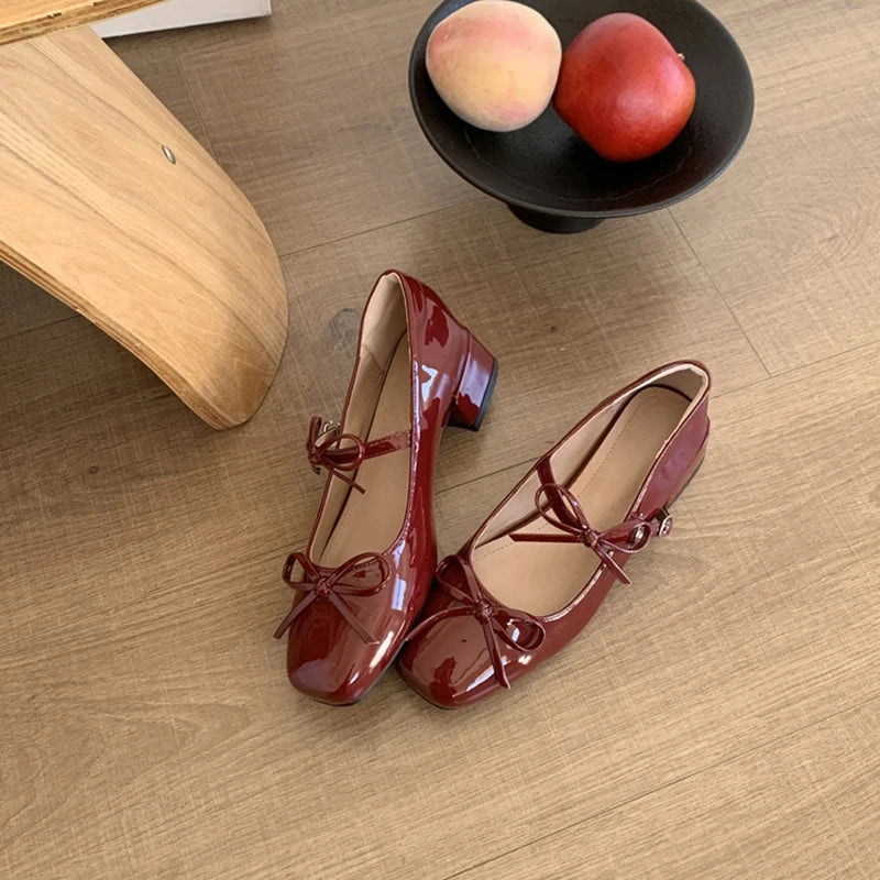 2025 Spring Autumn Women Mary Jane Shoes Fashion Butterfly-knot Shoes Casual Low Heel Dress Street Style Shoes