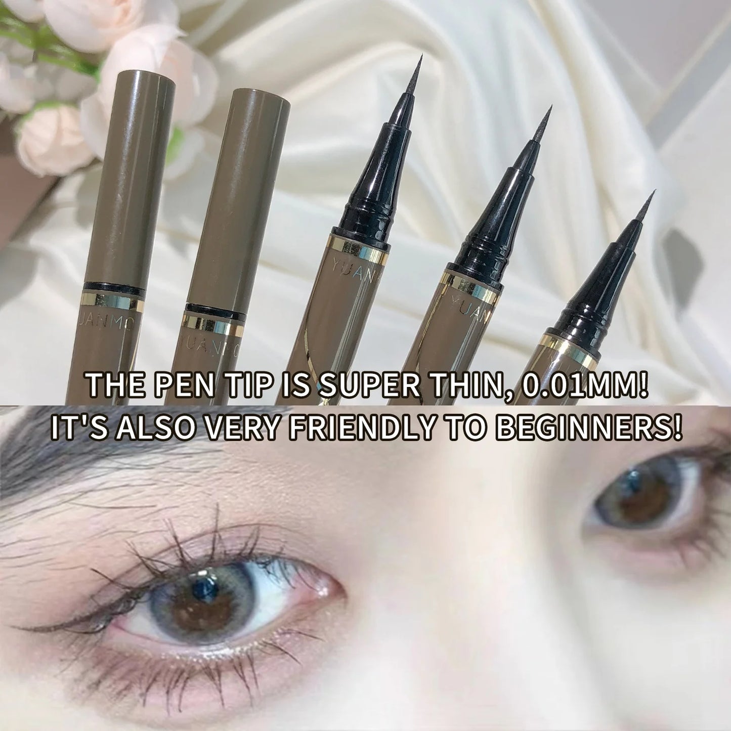 Slim Gel Eyeliner Pen ¨C Smooth & Waterproof, Smudge-Proof, High-Pigment, Easy Glide, Multi-Color, Long-Lasting Eye Makeup