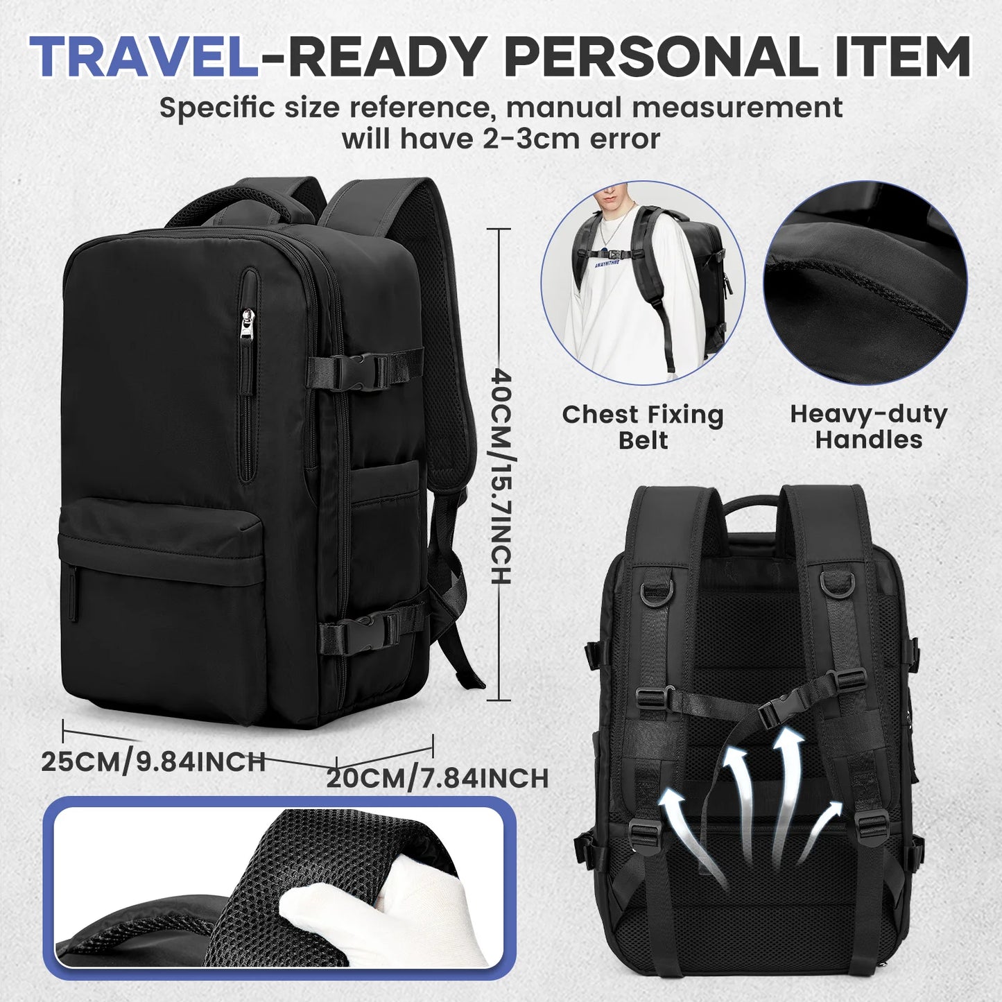 Vacuum Compression Travel Backpack - Large Capacity Foldable Hiking Bag Lightweight Laptop Bag,Essential Outdoor Travel Backpack