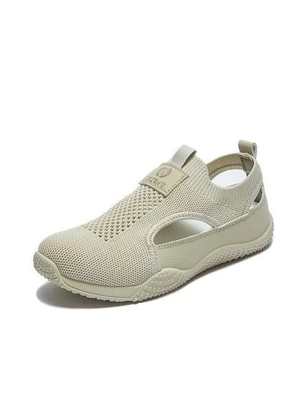 Breathable Fly Knit Materni Sandals Women's Slip-On Head Covering Flat oes Comfortable Casual Faionable Summer Sneakers