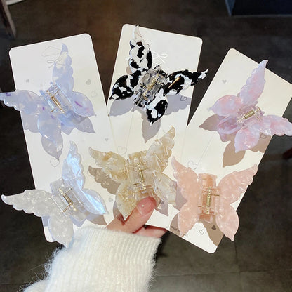 Acetate Butterfly Hair Claw Colorful French Style Hair Styling Tools Accessories Retro Elegant Hair Clamps Women Sweet Hairpins