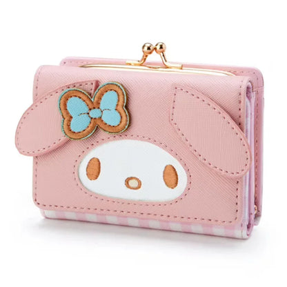 Sanrio Hello Kitty Tasche Kawaii Cinnamoroll My Melody Kuromi Lässige Mode PU Leder Brieftasche Niedliche Klappkarte Tasche Geburtstagsgeschenke 