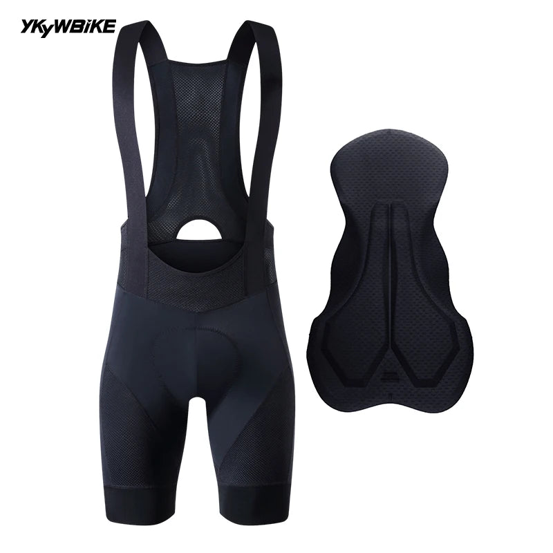 YKYWBIKE Men's Cycling Bib Shorts Road Bike Bibs Bicycle Tights Cycling MTB Bib Pants  with 6 Hours Padded Belgium Padding