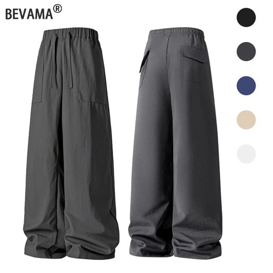 Men's Pants Summer Solid Color Breathable Casual Long Pants Loose Lightweight Trousers Male Large Size Streetwear Trousers