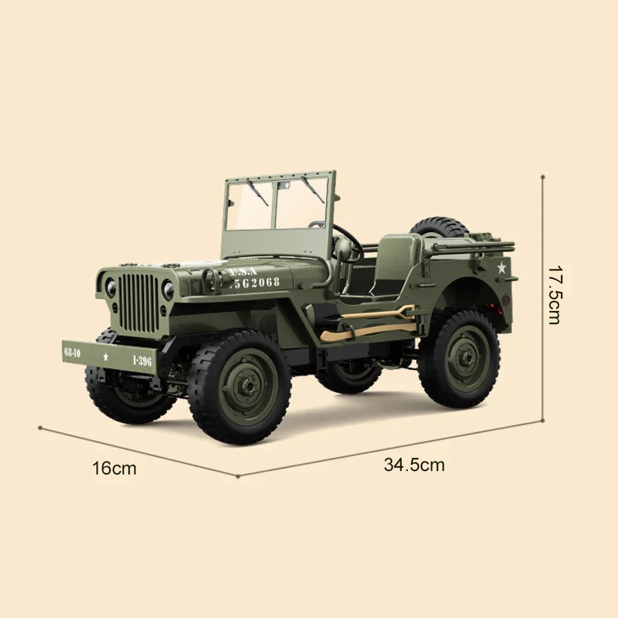 JJRC C8815 Rc Car 1:10 JEEP MB 2.4g 4wd RTR Crawler Climbing Scale Military Truck Offroad Vehicle Adult Toy Gift for Kids