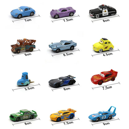 Cars Disney Pixar Cars Lightning McQueen Mater Jackson Storm The King Mater 1:55 Metal Alloy Car Toy Model Toys Children Gifts