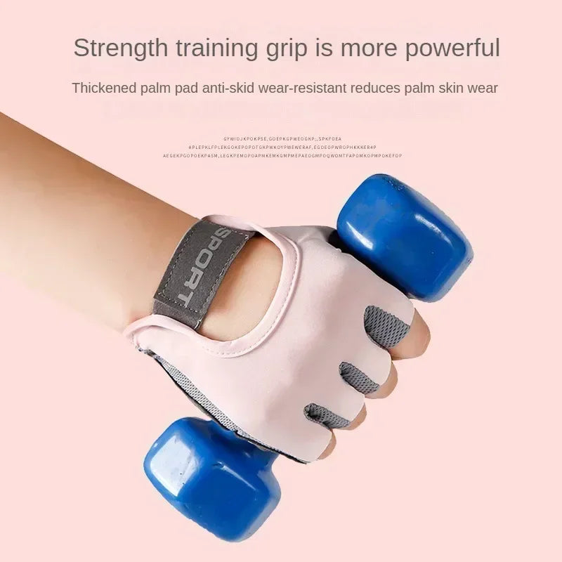 1Pair Gym Body Building Training Fitness Gloves Sports Weight Lifting Exercise Slip-Resistant Gloves for Women Men Yoga Gloves