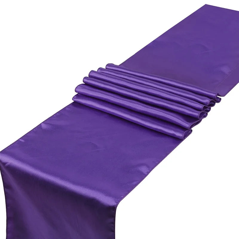 30cmx275cm(12*108inch) Satin Table Runner Banquet Wedding for Party Event Home Decoration Supply Table Cover Runner Tablecloth