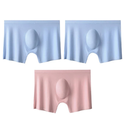 3Pcs/Lot Men's Summer Ultra-thin Boxers Briefs Ice Silk Seamless Underwear Sexy Lingerie Underpants Shorts Breathable Panties