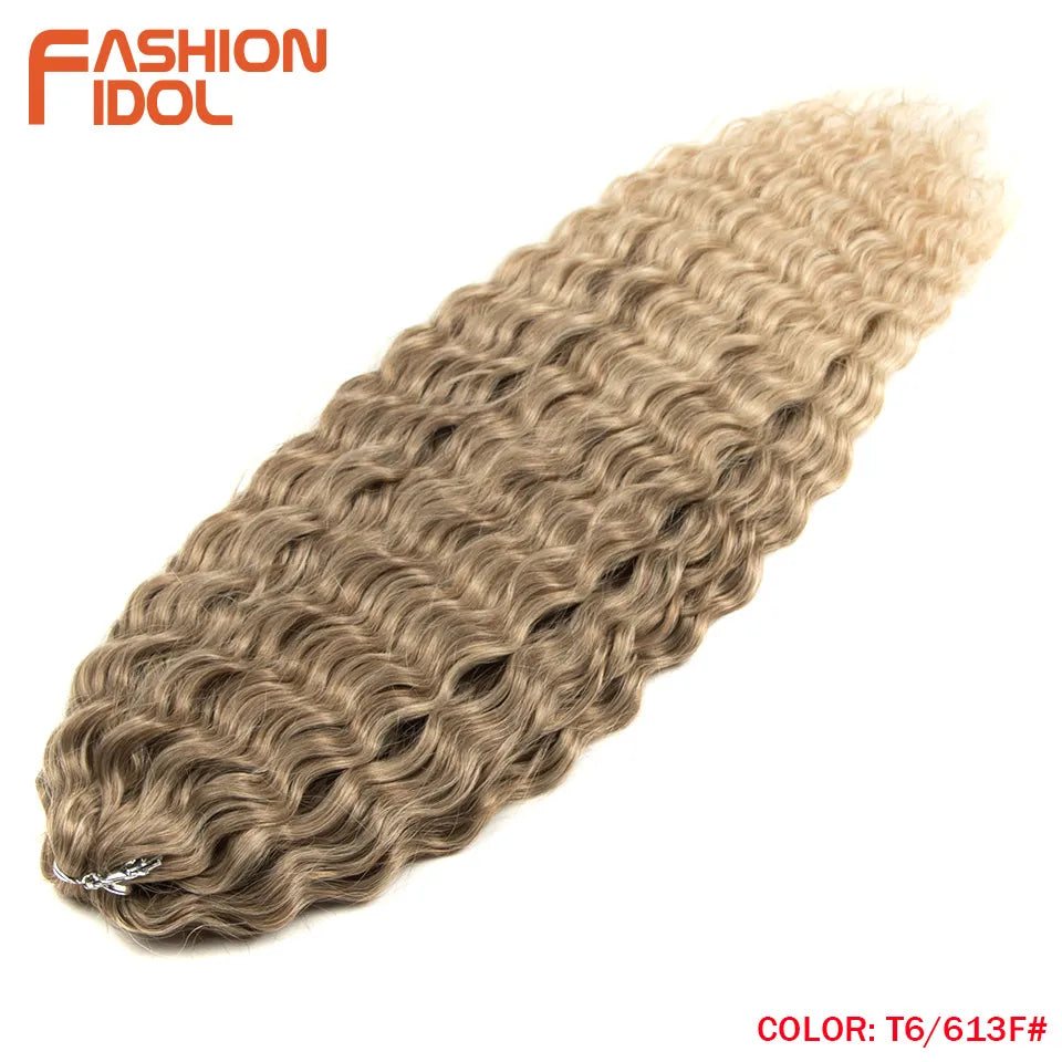 Ariel Hair Synthetic Twist Crochet Curly Hair 24 Inch Water Wave Braid Hair Ombre Blonde Brown Deep Wave Braiding Hair Extension