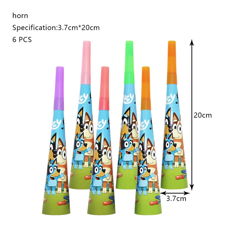 New Bluey Birthday Party Decoration Latex Balloons Bingo Aluminum Film Balloon Disposable Tableware Kids Event Supplies Backdrop