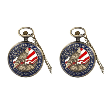 Classic American Presidential Torch Eagle Free Design pocket Watch for men and women Vintage quartz Arabic numerals