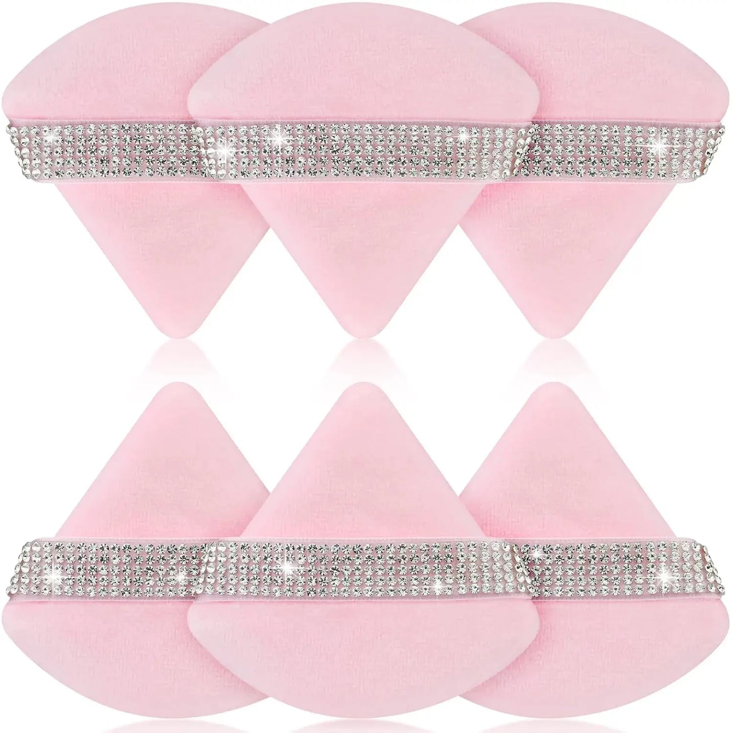3Pcs Pink Triangle Powder Puff Face Soft Makeup Tool Sponge Velvet Soft Smooth Facial Beauty Makeup Sponge Cosmetics Accessories