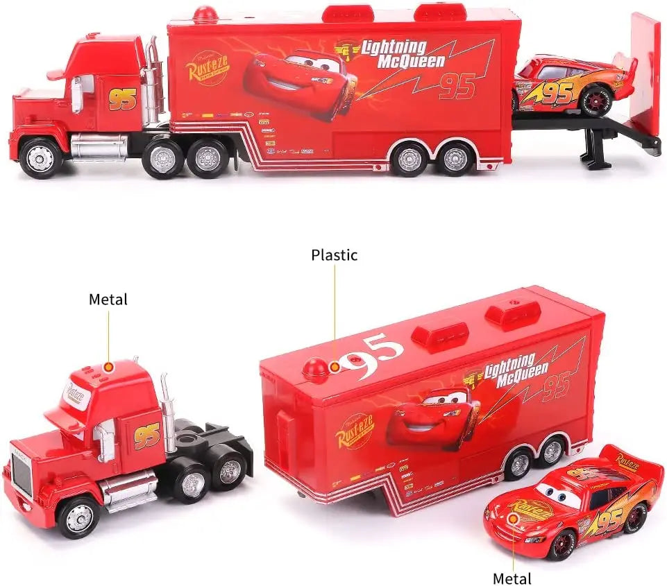 Disney Pixar Cars McQueen Mater Mack Uncle Truck Alloy Diecast Car 1:55 Model Radiator Springs Town 15/13/8 Pcs Car Boxes Gift