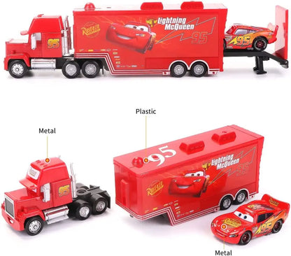 Disney Pixar Cars McQueen Mater Mack Uncle Truck Alloy Diecast Car 1:55 Model Radiator Springs Town 15/13/8 Pcs Car Boxes Gift