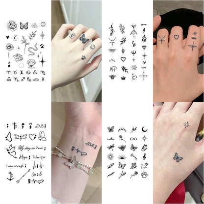 Small Pattern Waterproof Temporary Tattoo Stickers, Long-lasting Waterproof for One to Two Weeks, Finger Tattoos for Women.