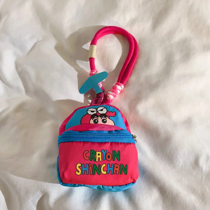 Crayon Shin-Chan Bag Mobile Phone Lanyard Wallet Earphone Case Storage Bag Anti Throwing Wrist Strap Cartoon Gifts for Kids Bag