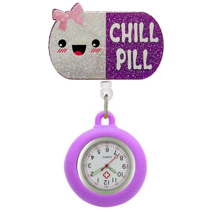 Hospital Medical Workers Cartoon Shiny Nurse Doctor Badge Reel Retractable FOB Pocket Watch Clip Hang Students Clock Watches