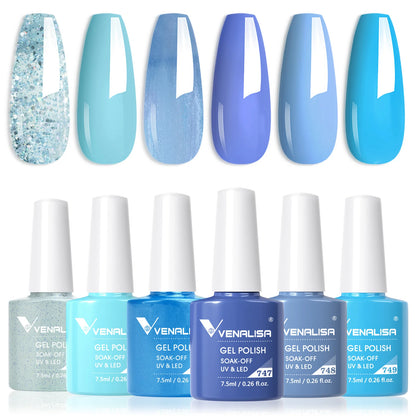 Venalisa HEMA TPO FREE Nail Gel Polish Glitter Gorgeous Full Coverage Soak Off UV LED French Nail Jelly Pink Nude Collection