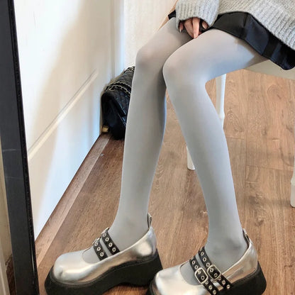 Slim fit Tights Opaque Thermal Stretch Leggings Autumn/ Winter Thick Warm Comfortable White Stockings Lolita Pantyhose for Women