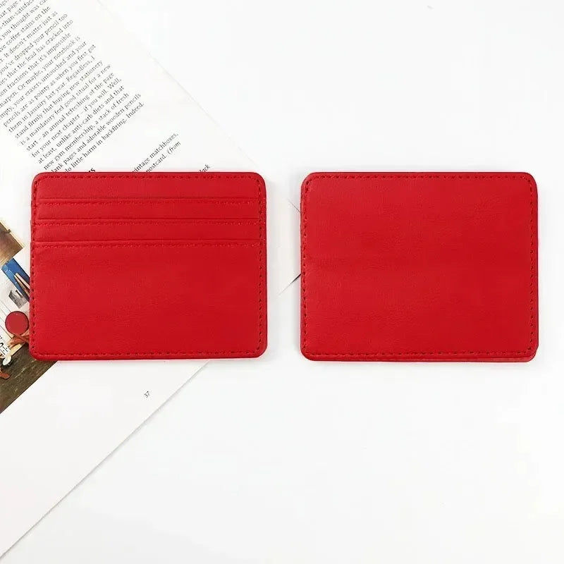 Fashionable men's and women's ultra-thin PU ID card bag credit card holder mini credit card holder