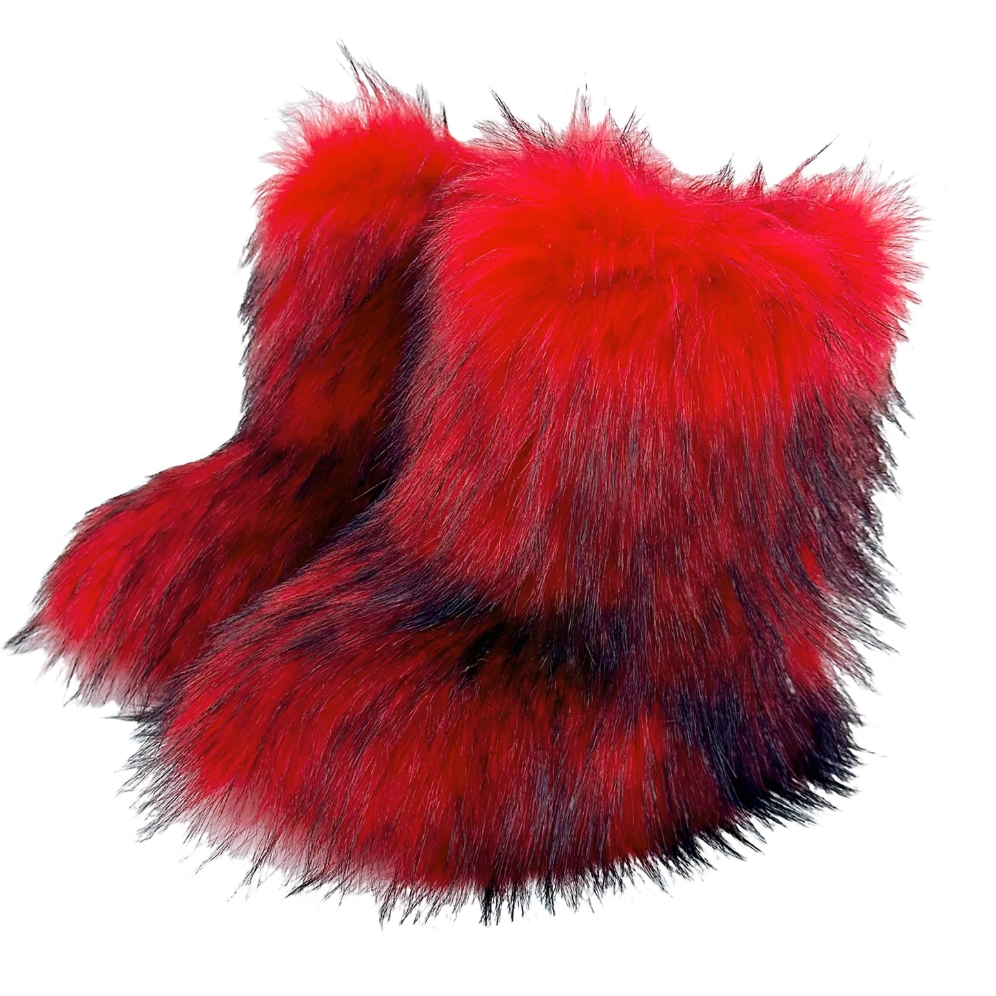 Women's Winter Snow Boots Outdoor Luxury Furry Faux Fox Fur Boots Woman Plush Warm Platform Shoes New Fashion Bottes Big Size 46