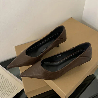 Eilyken Spring Design Leopard Print Woman Pumps Pointed Toe Thin Low Heels Elegant Party Female Shoes Zapatos De Mujer