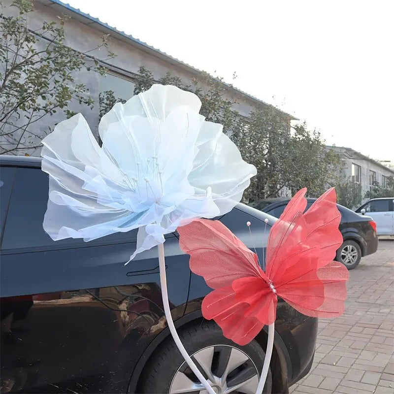 50 cm large 3D simulation butterfly, wedding festival decoration, large hanging hollow tulle fake butterfly