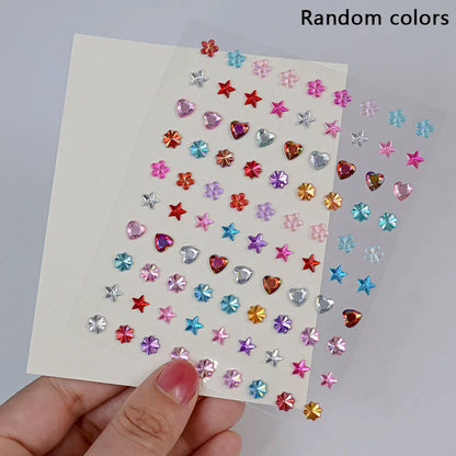 1Pcs Face Diamond Gem Sticker 5D Colorful Rhinestone Tattoo Eyeshadow Stickers fo Festival Nail Body Makeup Bling Jewel DIY Deco